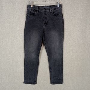 Good American Straight Leg Jeans in Washed Black